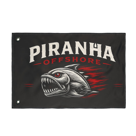 Piranha Offshore Double-Sided Flag — Aggressive Boat Banner