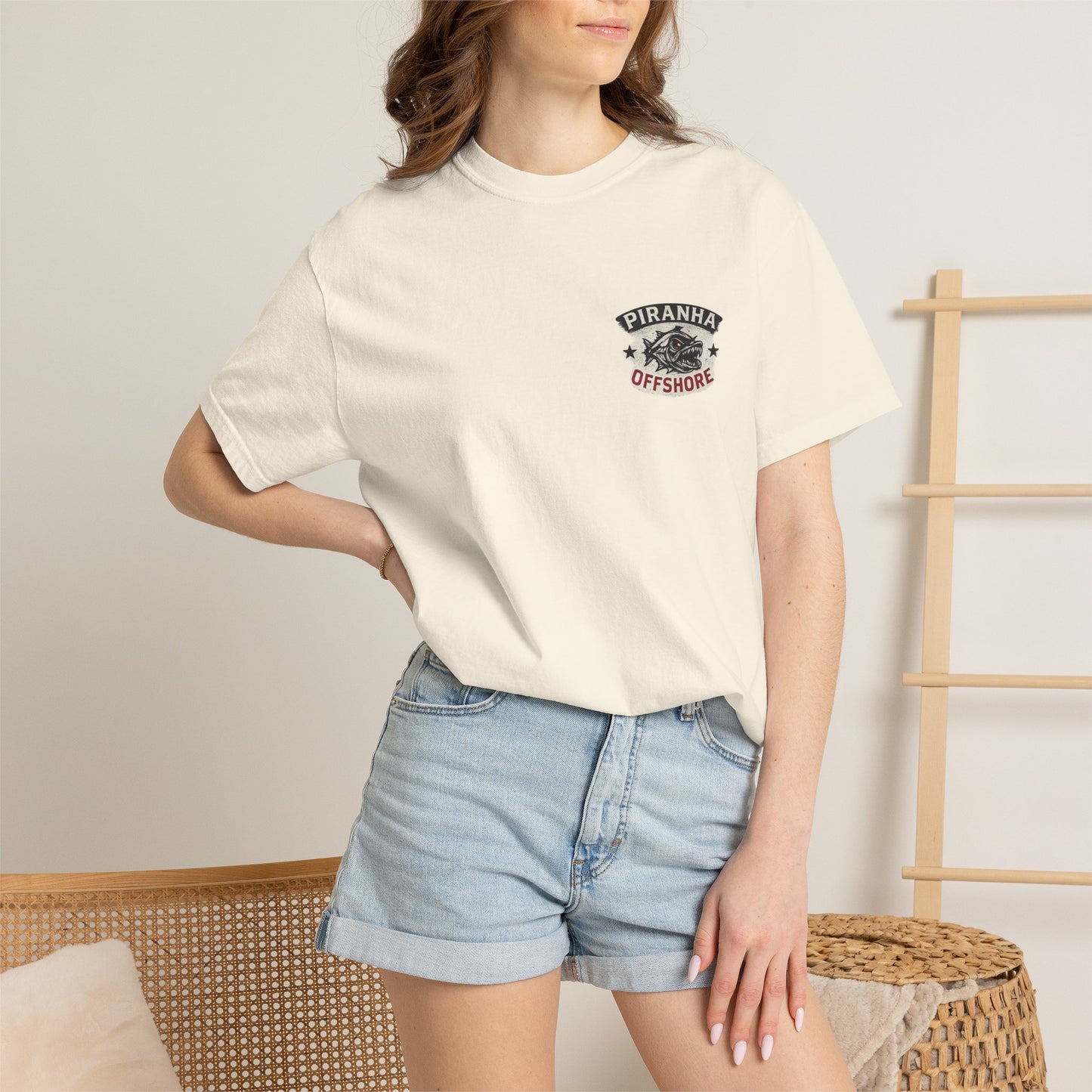 Piranha Offshore "Freedom Runs Offshore" Vintage Flag T-shirt
