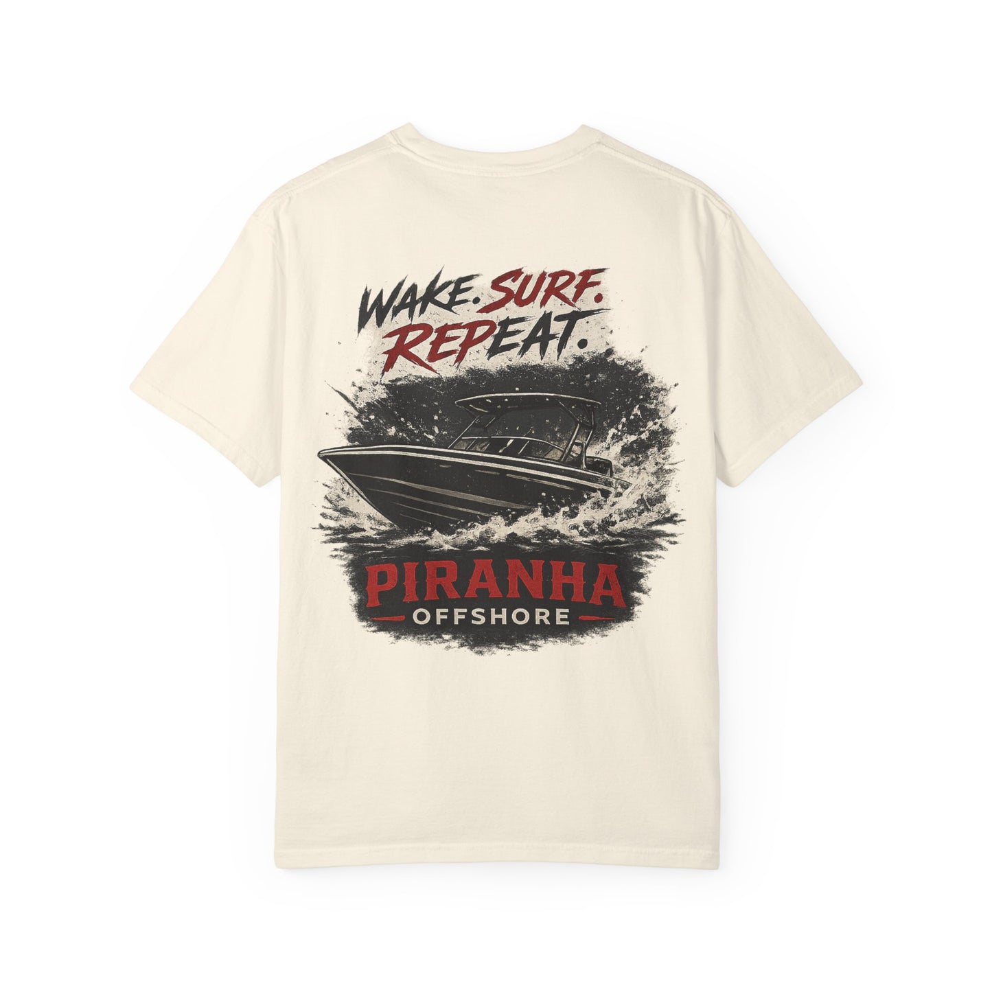 Piranha Offshore Wake. Surf. Repeat. T-Shirt