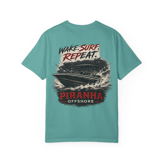 Piranha Offshore Wake. Surf. Repeat. T-Shirt