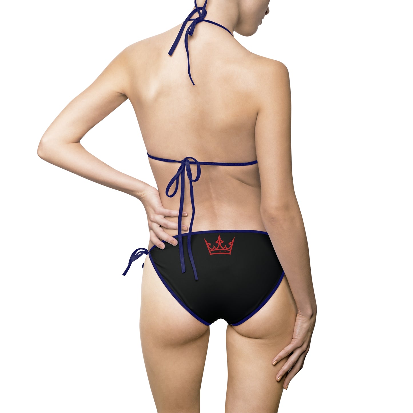 Black Logo Triangle Bikini — Women's Red Emblem Swimsuit