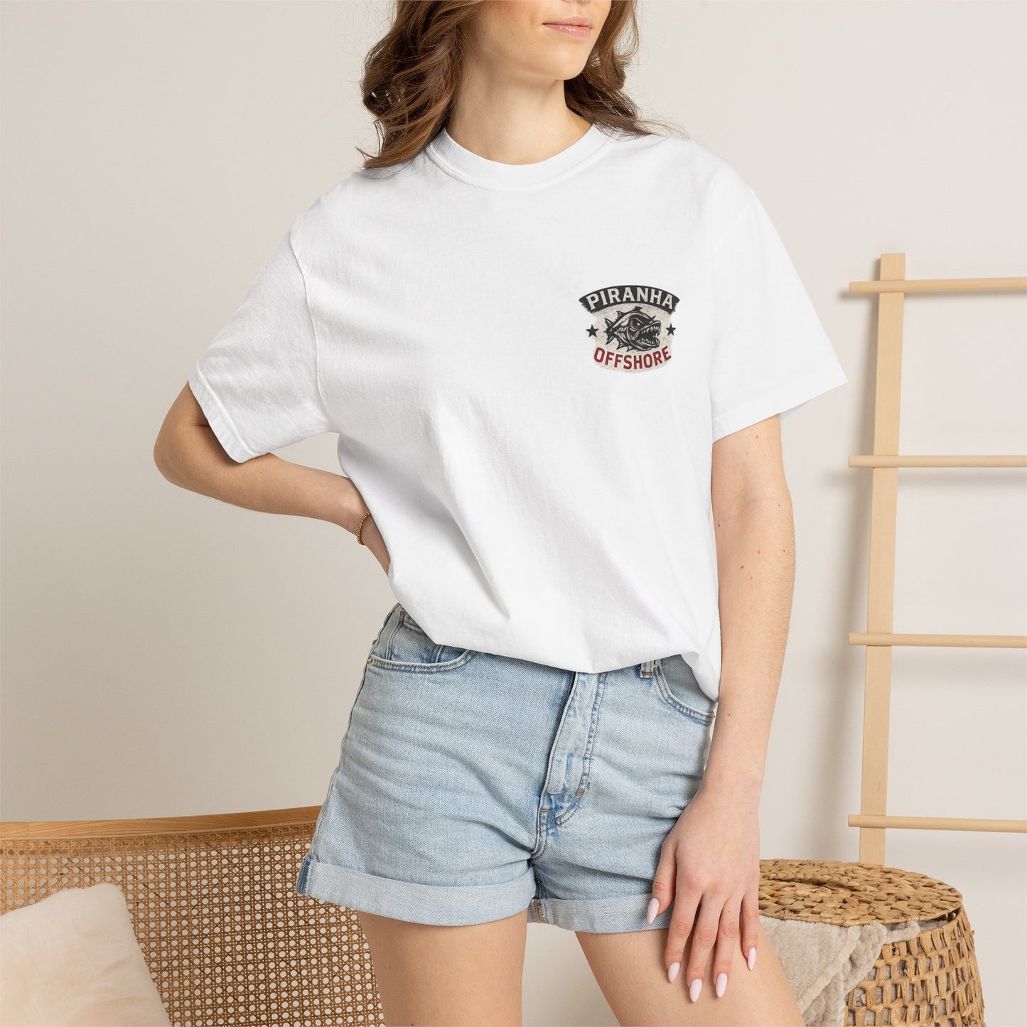 Piranha Offshore "Freedom Runs Offshore" Vintage Flag T-shirt