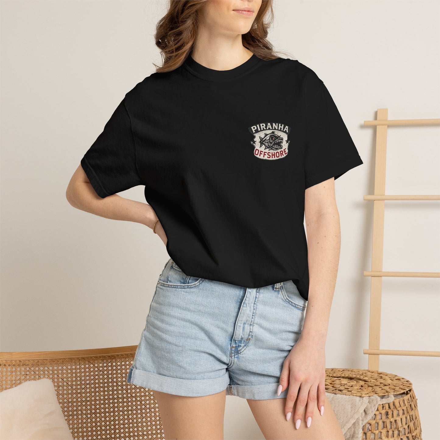 Piranha Offshore "Freedom Runs Offshore" Vintage Flag T-shirt