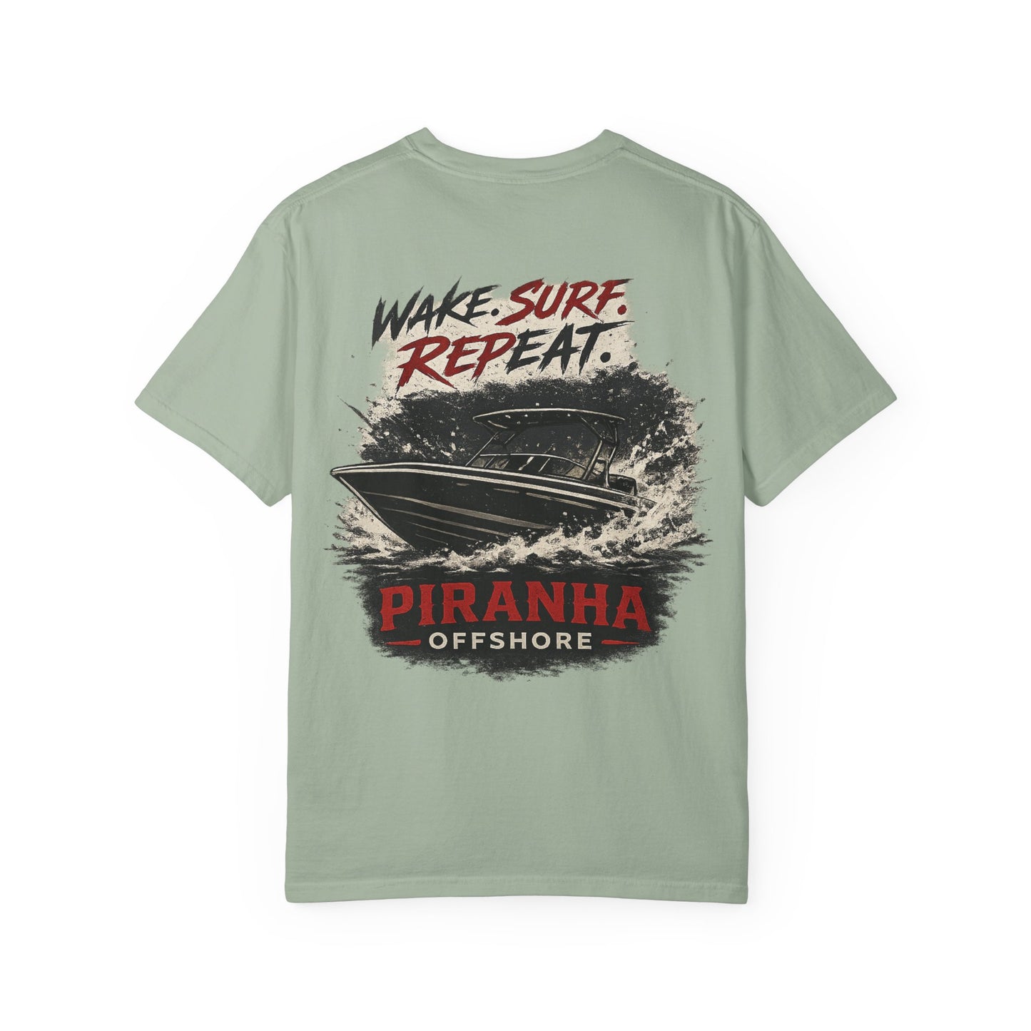 Piranha Offshore Wake. Surf. Repeat. T-Shirt