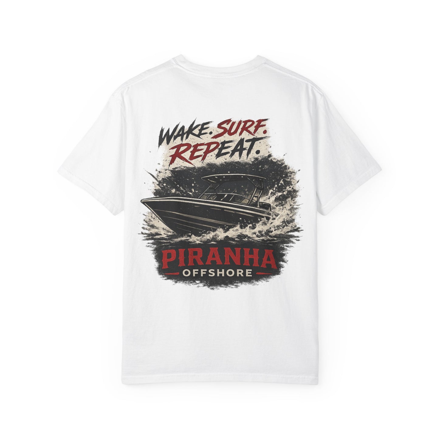 Piranha Offshore Wake. Surf. Repeat. T-Shirt