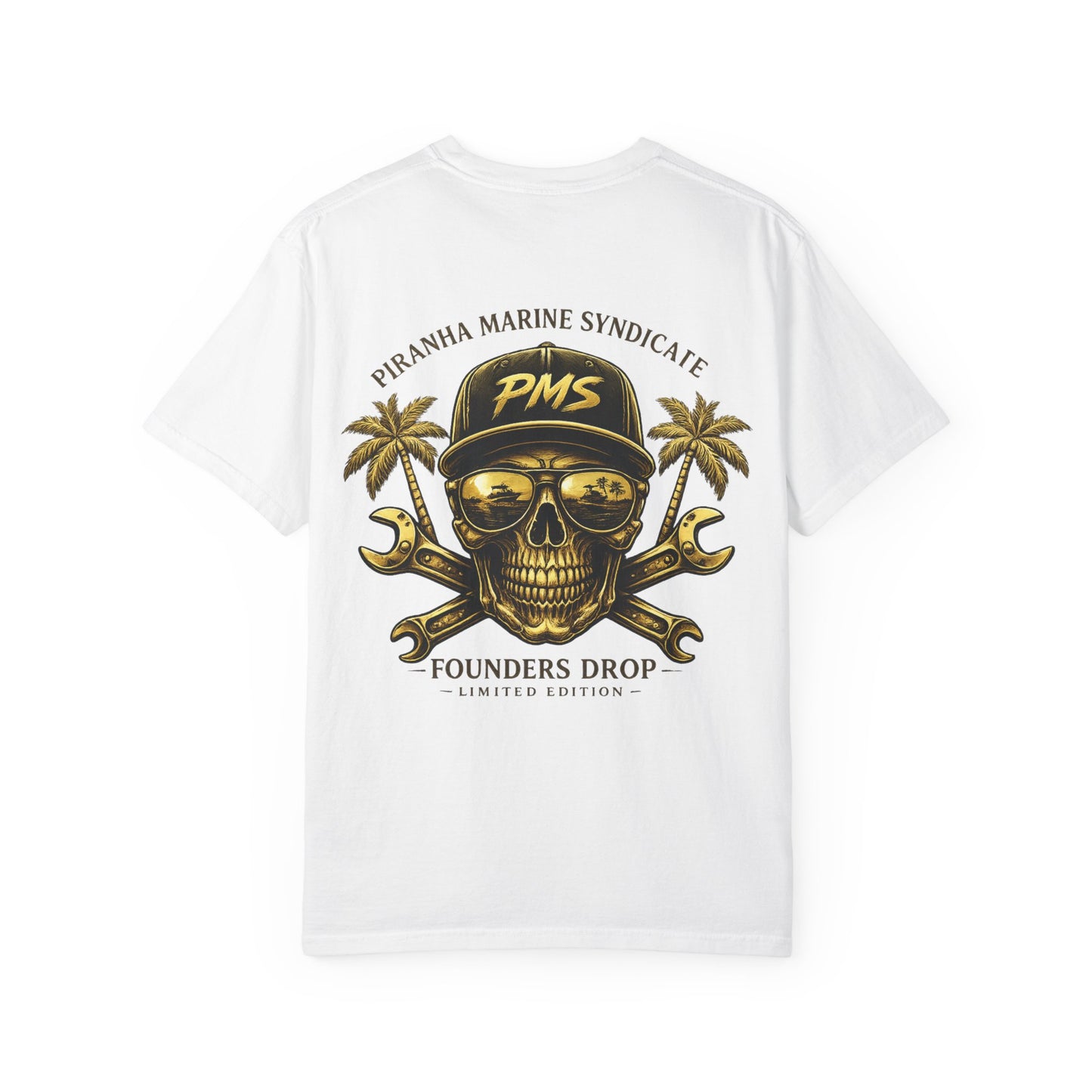 Founders Drop Limited Edition - PMS Skull & Crossed Wrenches T-Shirt