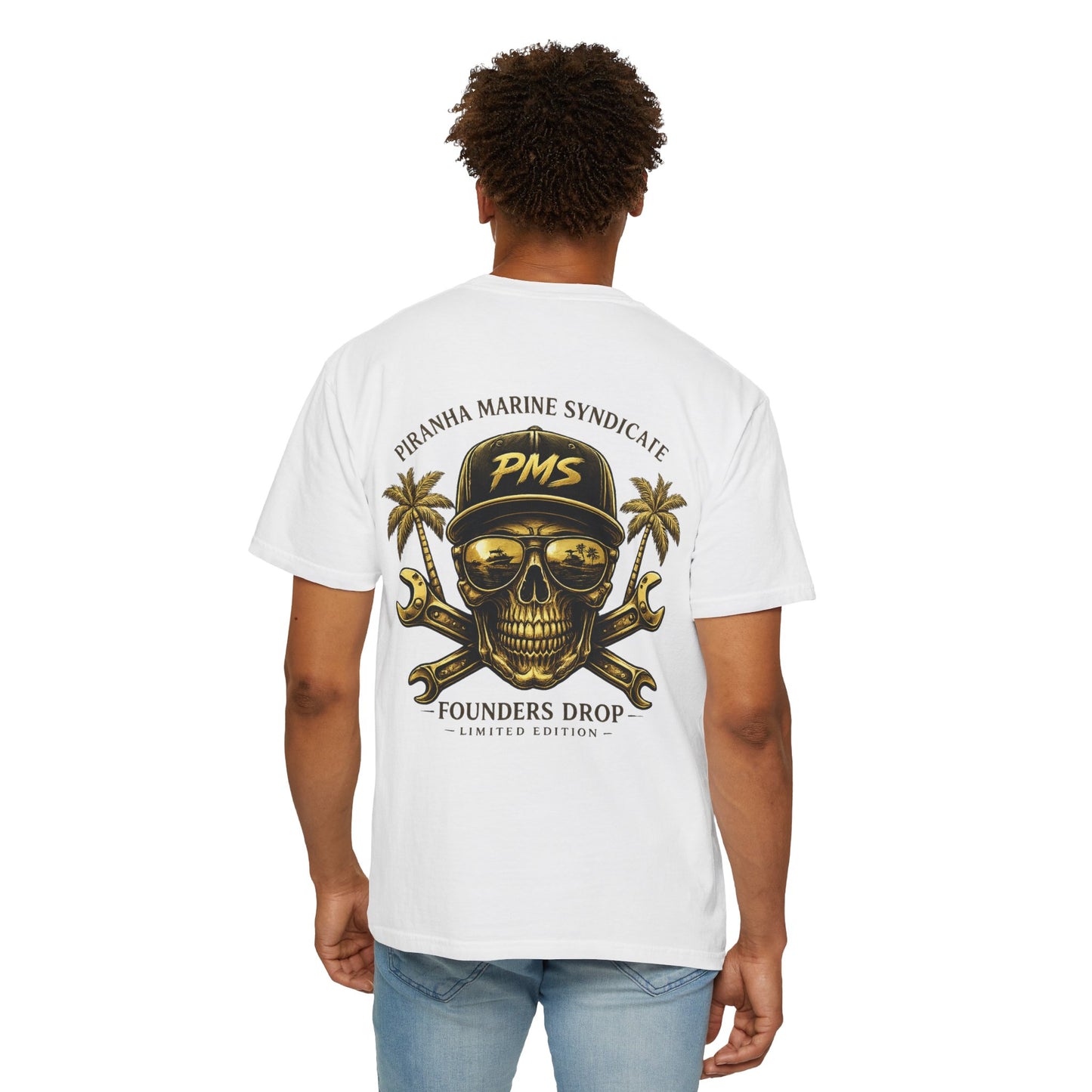 Founders Drop Limited Edition - PMS Skull & Crossed Wrenches T-Shirt